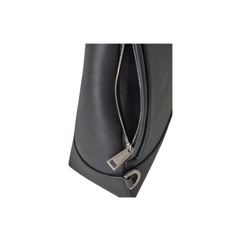 Mulberry Calfskin One Shoulder Crossbody Bag, Sling Bag Men's Black-3