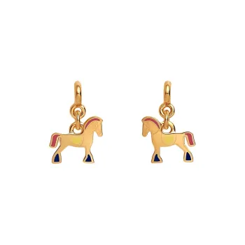 HERMES Metal Gold Plated Earrings Women's Gold