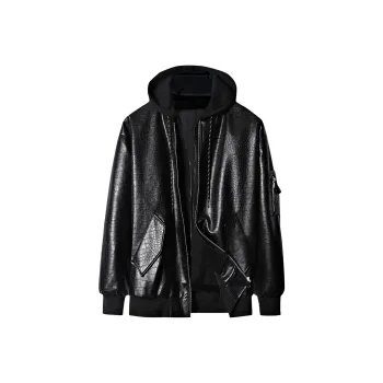 CASAMIA Leather Jacket Men's Black
