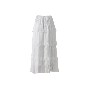 Ya Sheep People Casual Long Skirt Women's White