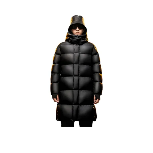 SNOW FLYING 블랙 남녀공용 다운 재킷