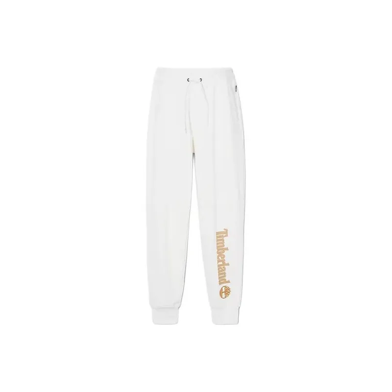 Timberland Linear Logo Sweatpant Knitted Sports Pants Men's White-0