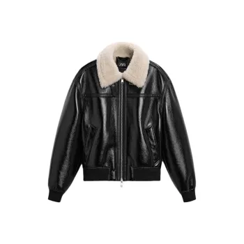 ZARA Leather Jacket Men's Black