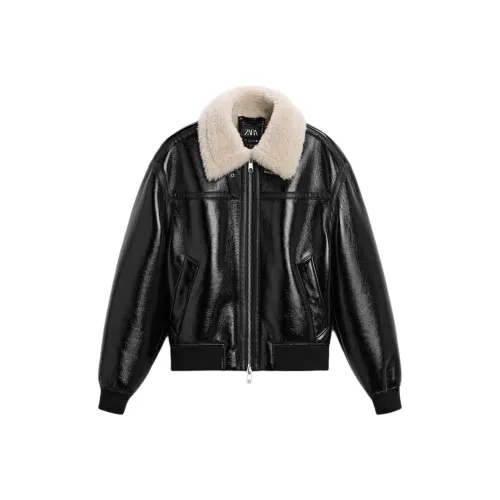 ZARA Leather Jacket Men's Black