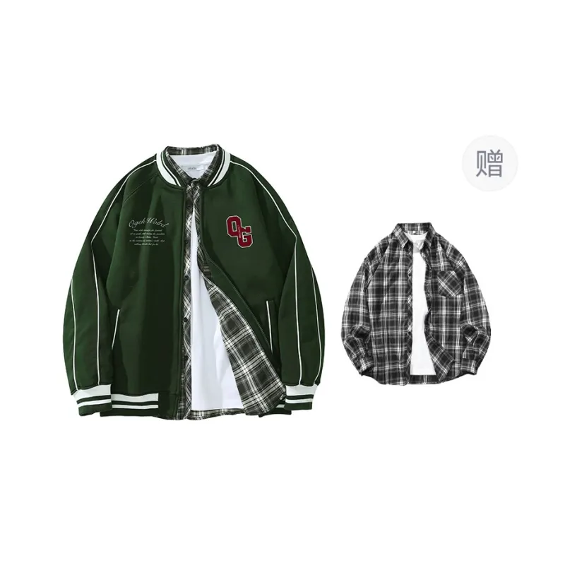 OGEK Baseball Jacket Unisex Light Heather Gray-2