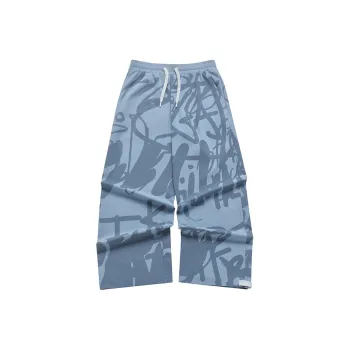 FILA FUSION Knitted Sweatpants Unisex Gray Blue
