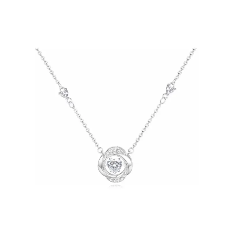 SINO GEM S999 Fine Silver Necklaces Women's-0