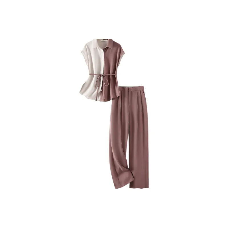 IHIMI Casual Suits Women's Light Pink+Deep Pink-1