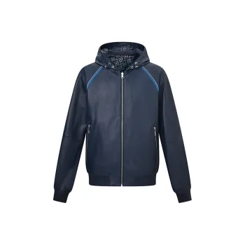 RARE Leather Jacket Men's Deep Navy Blue