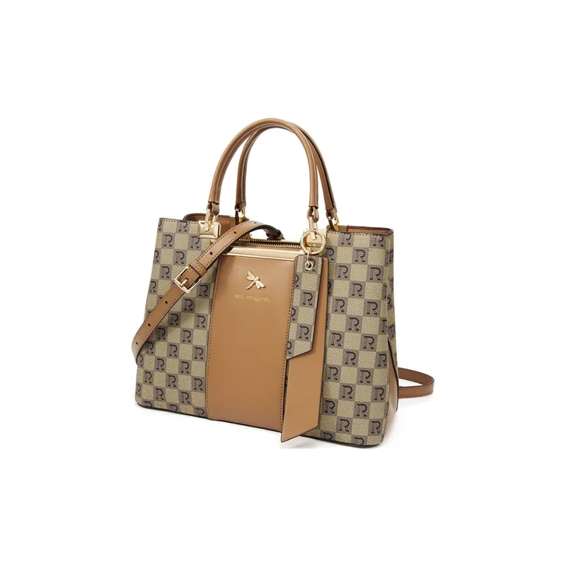 RED DRAGONFLY PVC Handbag Regular Unisex Coffee/Khaki-16