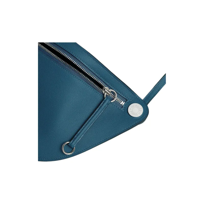 HERMES Petite Course Epsom Leather Shoulder Bag Small Size Women's S4 Deep Blue Dark Blue-3