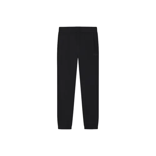 FILA x PENGPIDUZHONGXIN LIANMINGKUAN Knitted Sports Pants Men's Jet Black