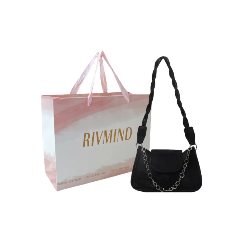 RIVMIND PU Crossbody One Shoulder Handbags Regular Women's Ecru/Black/Pink-3