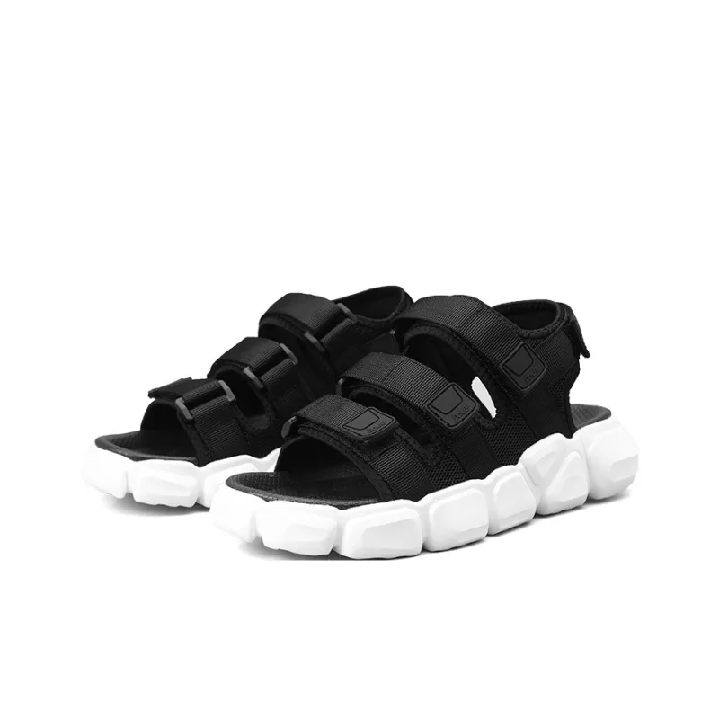 OUGLEMEN Beach Sandals Men White Blue/Beige/Black White-10