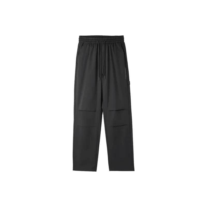 HLA Lace-Up Elastic Waistband Print Patchwork Fashion Trend Casual Pants Men's-0