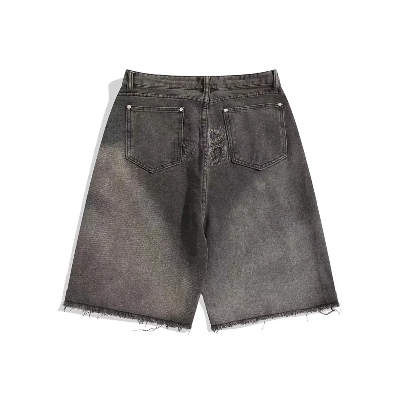 Nuthink Denim Shorts Unisex Black-1