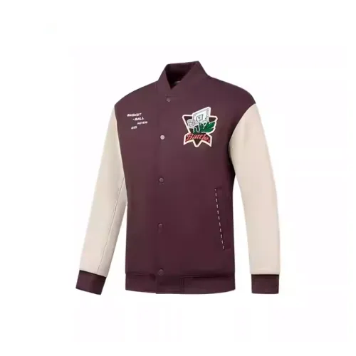 QIAODAN Baseball Jacket Men's Menol Red/Mountain Sail White