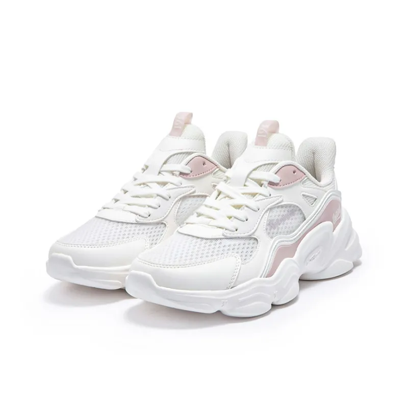 361° Slip Resistant, Breathable, Lightweight Low Top Casual Shoes Women's Feather White Fresh Pink-3