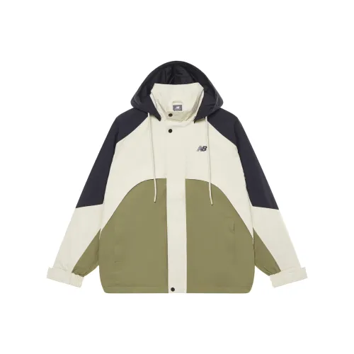 New Balance FW24 Casual Comfortable Versatile Loose Fit Hooded Fleece Lined Jackets & Coats Unisex Khaki