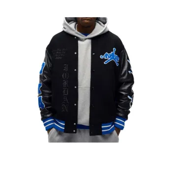 Jordan x Awake NY FW24 Baseball Jacket Unisex Black Blue
