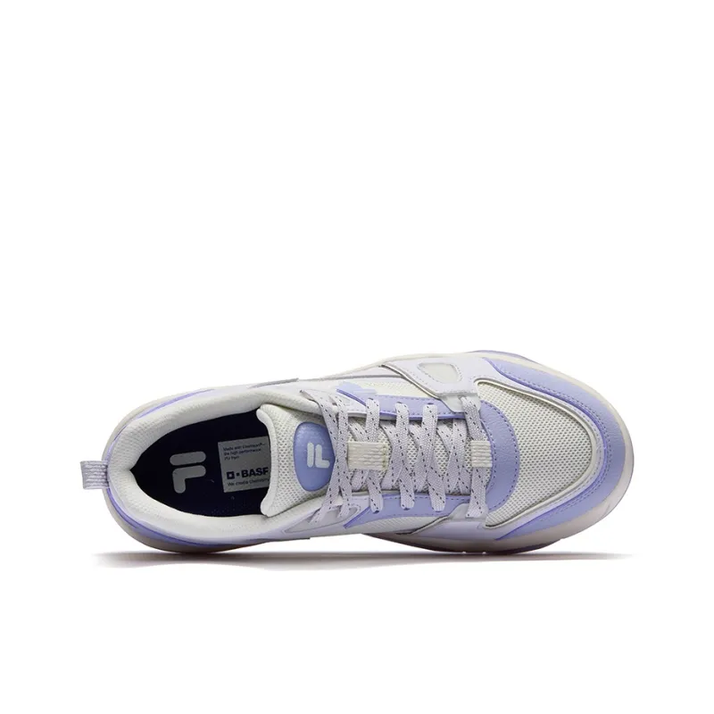 FILA FUSION BANK III Anti Slip Wear Resistant Low Top Skateboard Shoes Women's White Purple-3