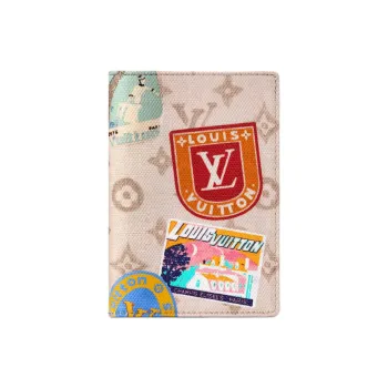 LOUIS VUITTON FLIGHT MODE Coated Canvas Passport Holder Unisex Beige