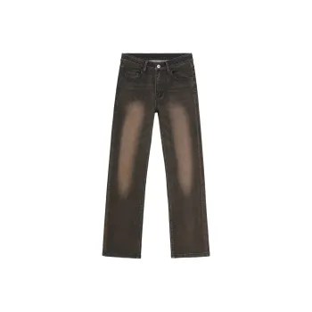 QOTRIOCK Jeans Men Rusty Red