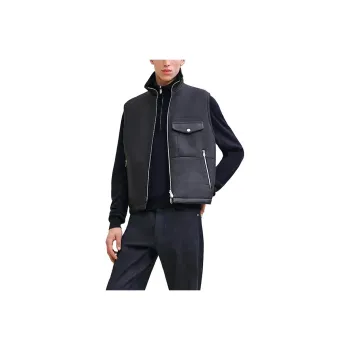 HERMES FW24 Leather Jacket Men's Black