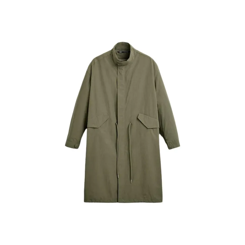 ZARA Trench Coats Men Khaki-0