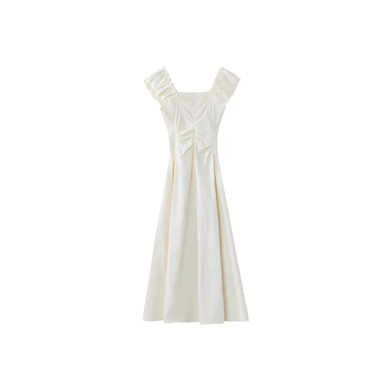 AHDO Short Sleeved Dress Women's Ecru-1