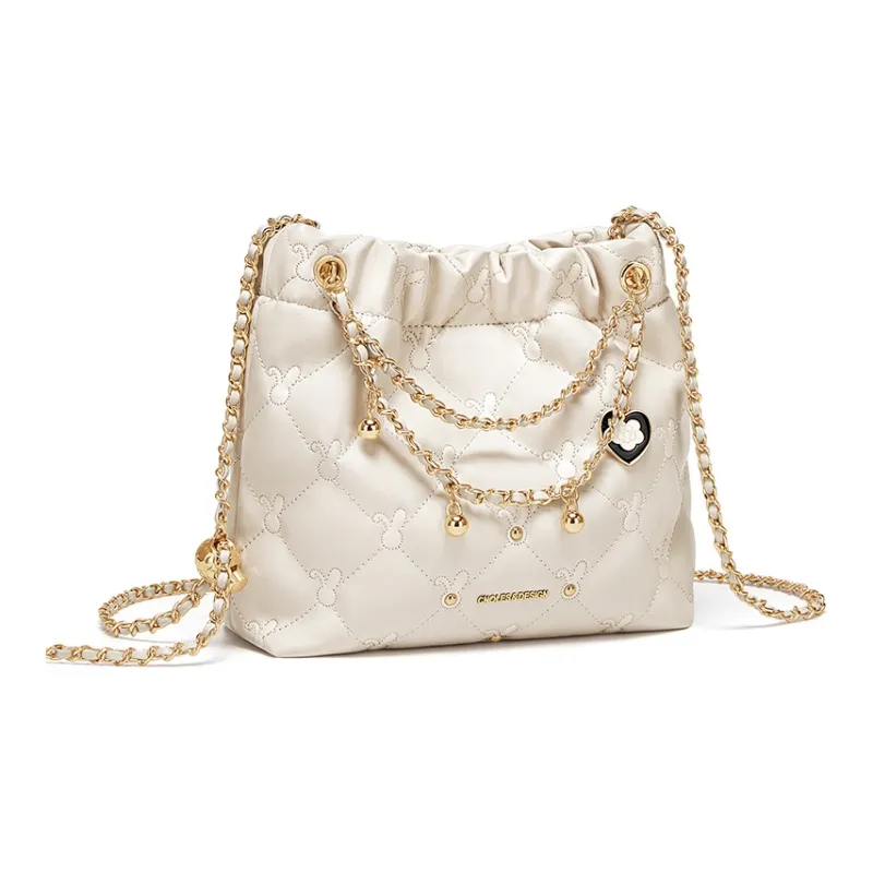 CNOLES Synthetic Leather Hobo Bag, Underarm Shoulder Bag Regular Women's Cream White-1