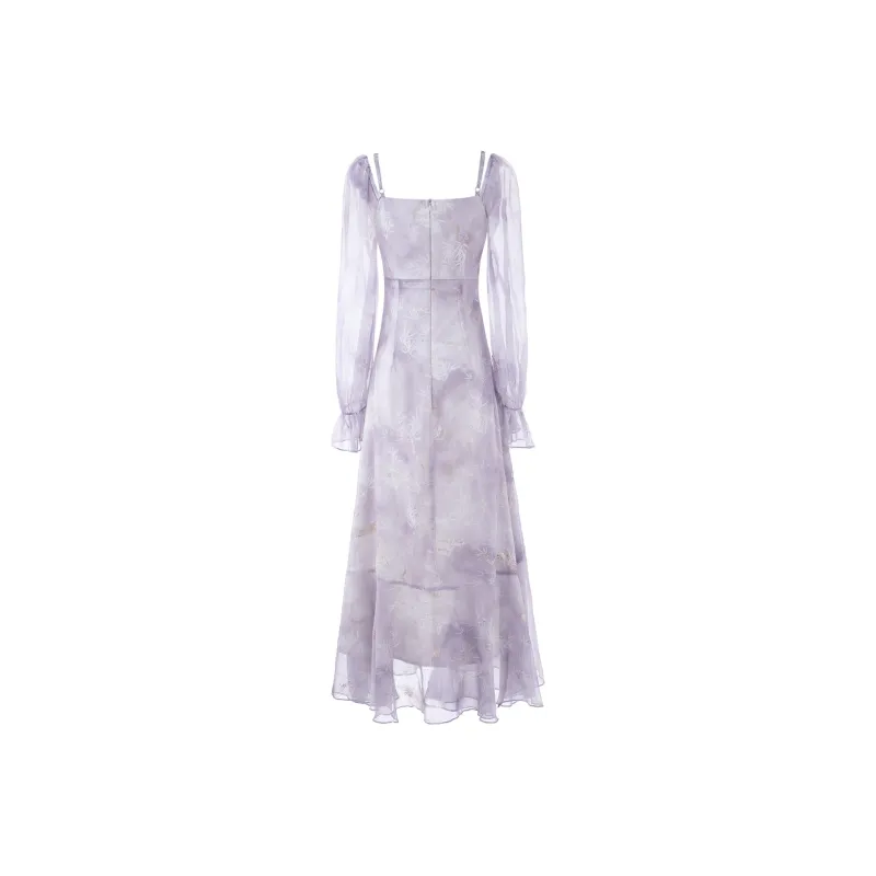 Mu Xiao Xin Long Sleeved Dress Women's Fairy Purple-1