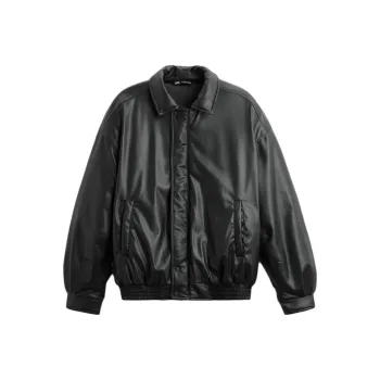 ZARA Leather Jacket Men's Black