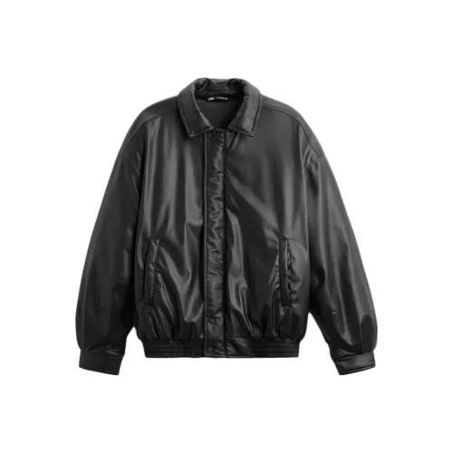 ZARA Leather Jacket Men's Black