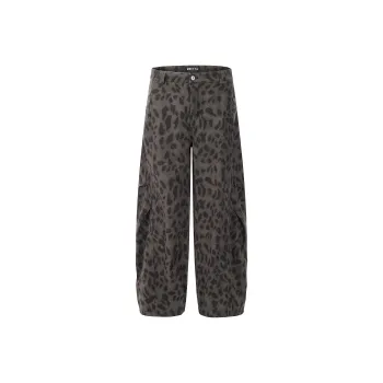 YINLEI Casual Pants Unisex Gray Camouflage