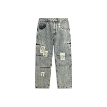 LiNing Badfive Jeans Men's New Denim Blue