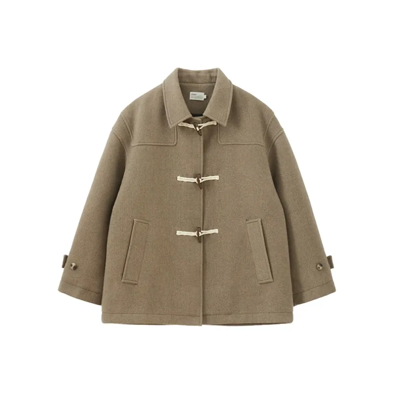 BUTTBILL Puffer Jacket Woolen Trench Coat Unisex-4