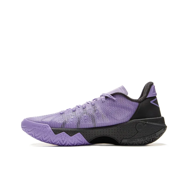 LiNing Jie Ao 2 Cushioning, Slip Resistant, And Breathable Low Top Basketball Shoes Men's Blue Purple Mismatched-2