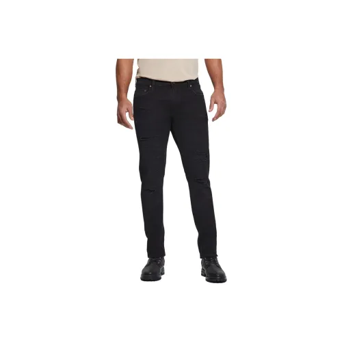 GUESS Destroyed Tapered Jeans Jeans Men's Black