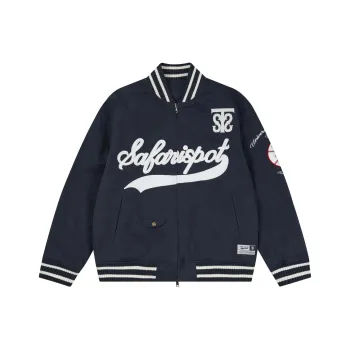 Safarispot ROUX BASE UNIFORM TEAM REVERSIBLE VARSITY Baseball Jacket Unisex NAVY/Marine Blue