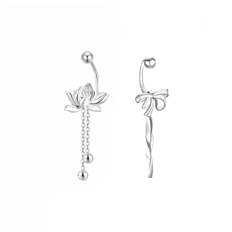 KRNE Zen Feather·Spin Lock Fringe Stud Earrings Unisex-3