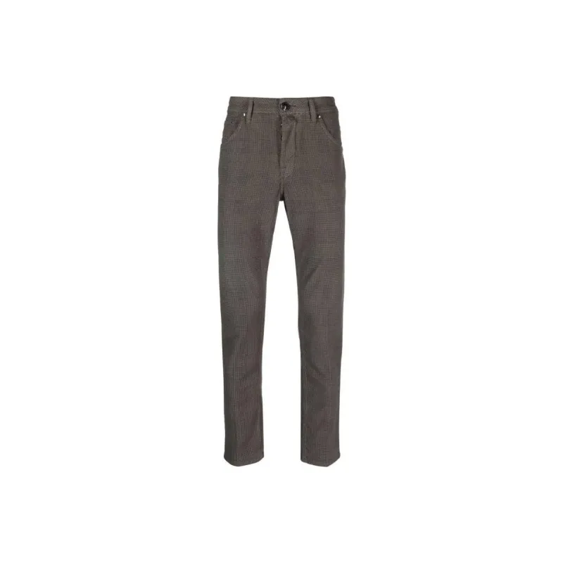JACOB COHEN Check Printed Mid Rise Trousers-0