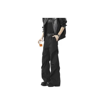 NEAR HERE Casual Pants Unisex Black