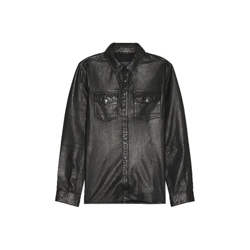 ALLSAINTS Leather Jacket Men's Black