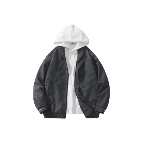 BRUMAIRE Leather Jacket Unisex Black Gray Color