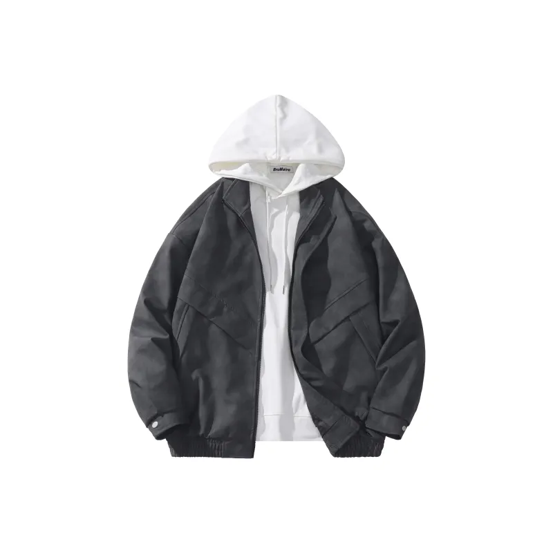 BRUMAIRE Leather Jacket Unisex Black Gray Color-0