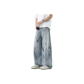 HCHUICHENG Jeans Unisex Light Blue