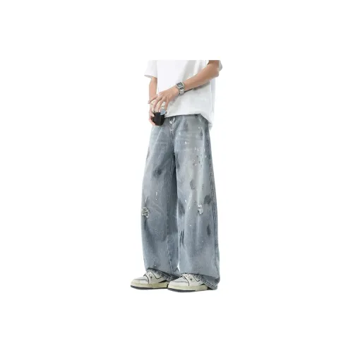 HCHUICHENG Jeans Unisex Light Blue