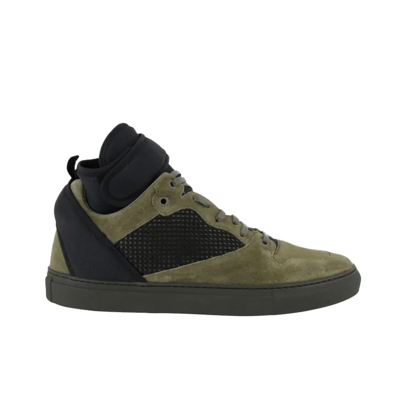 Balenciaga High Top Skateboard Shoes Men's Olive-1