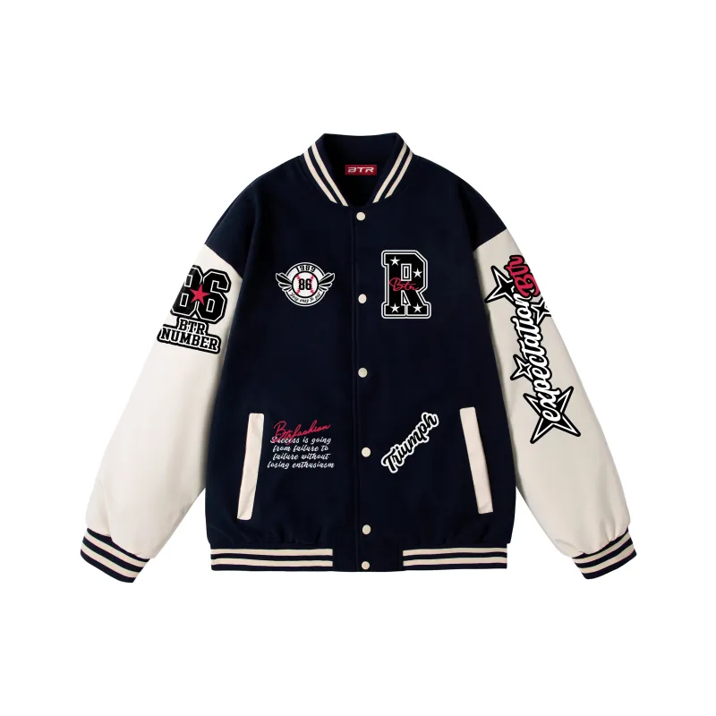 BTR Baseball Jacket Unisex Black-6